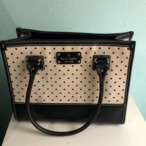 Kate Spade Leather and Canvas Polka Dot Purse